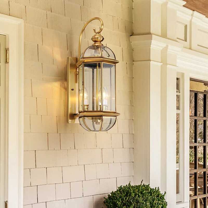 Светодиодный садовый настенный светильник наружный медные наружные бра E27 для