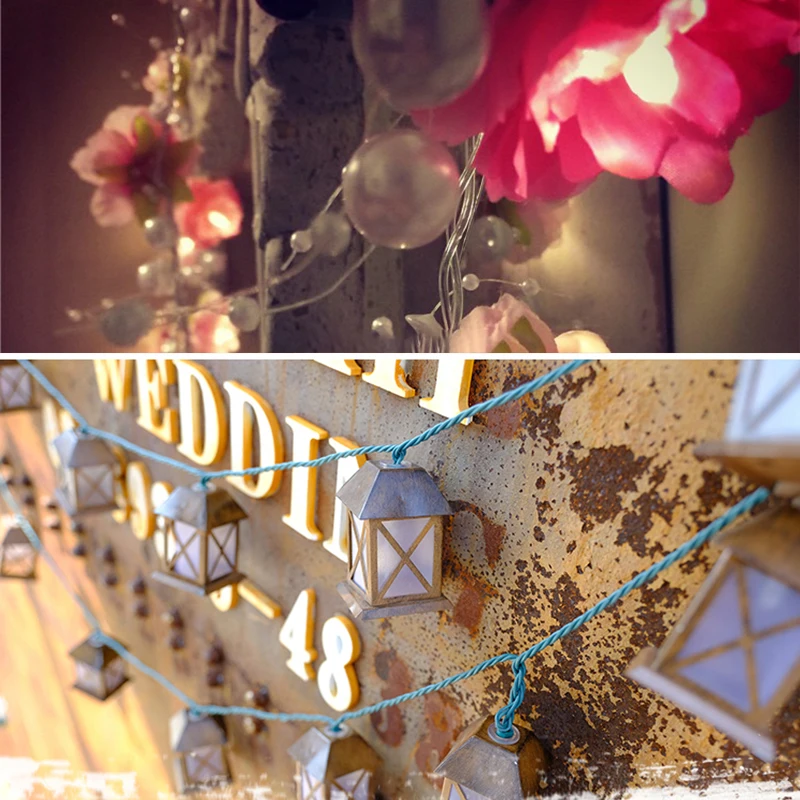 

SXZM 2M 20 Led Garden Flower String Light Copper Wire Wedding Fairy Garland Decoration For New Year Christmas Tree Decor Outdoor