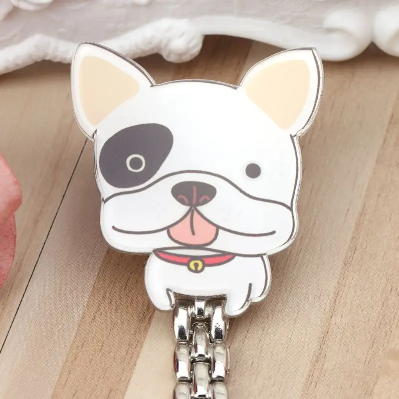 

Y1UE New Nurse Watch Quartz Cute Puppy Cartoon Hang Clip Women Lady Watches Pocket Chest Portable Time Supplies Jewelry