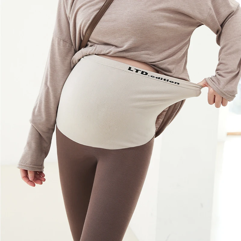 

Abdomen Support Pregnant Leggings Elasticity Pregnancy Clothes 2021 Summer New Maternity Pants Threaded High Waist