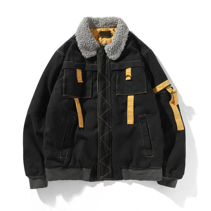 

Cotton-padded Winter Couple With Loose Lapels Fashionable Youth Lamb Fur And Fleece Padded Men's Coat Cotton Hombre