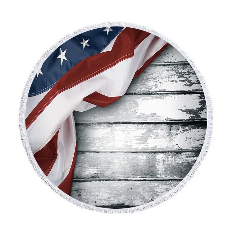 Пляжное полотенце из микрофибры с принтом флага США для взрослых мягкое