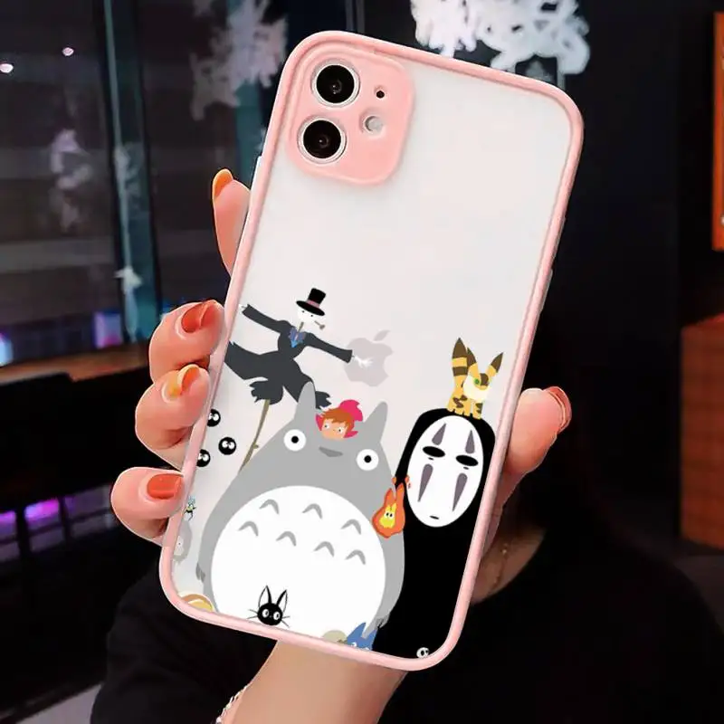 

Cartoon Ghibli Miyazaki Totoro Phone Cases matte transparent For iphone 7 8 11 12 plus mini x xs xr pro max cover