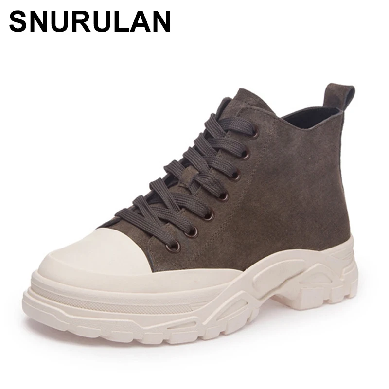 

Женские ботильоны SNURULAN, коллекция осени 2019 года, повседневные женские кроссовки на шнуровке, женские ботильоны на платформе