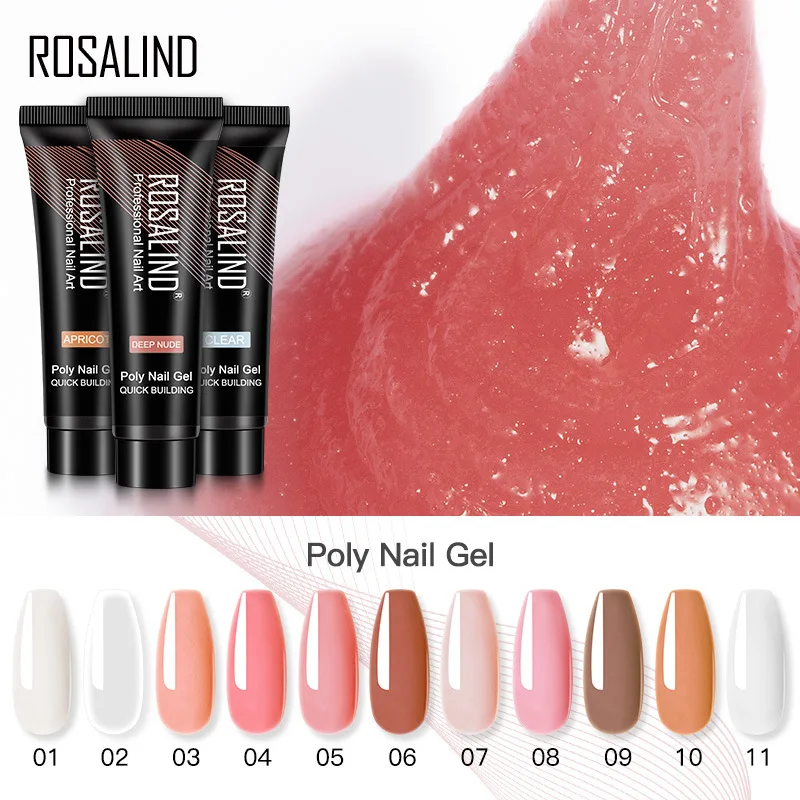 

Rosalind Nail Solid Burst Flashy Pearllight Color Extension Gel Set Manicure Acrylic Gel Varnish Blended with Semi Permanent Rem