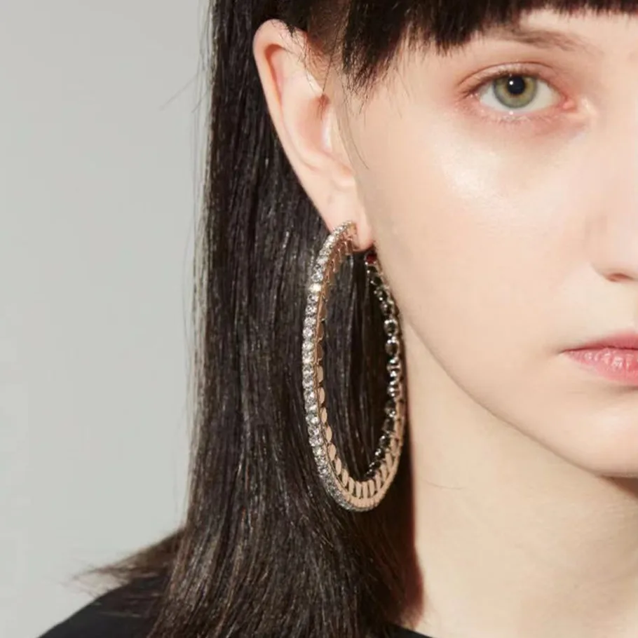 Модные блестящие серьги Стразы круглые Висячие для женщин ювелирные изделия