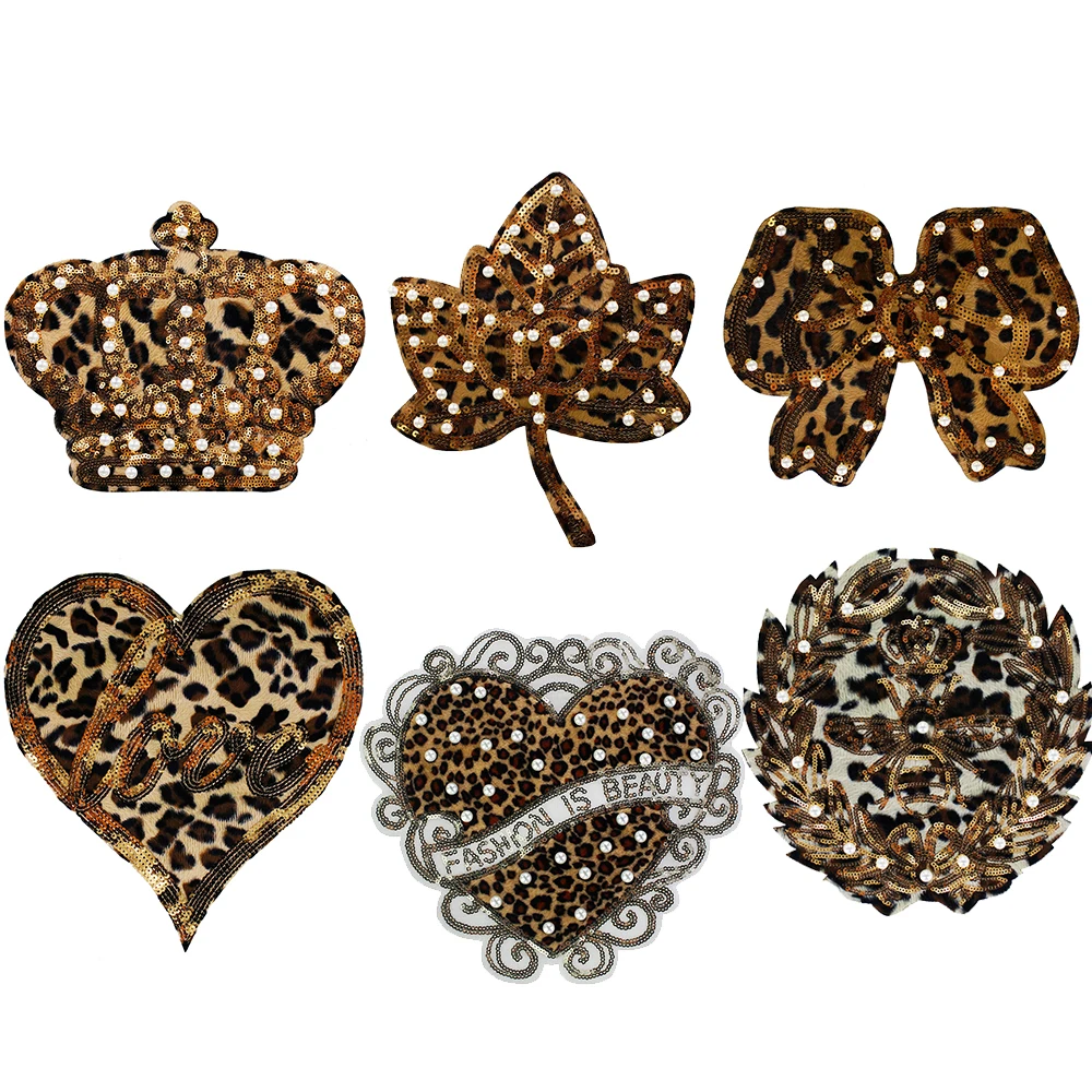 2 шт. леопардовая пчела корона кошка мышь расшитая бисером любовь лист бант