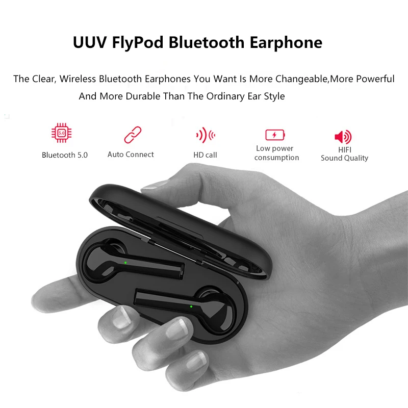 UUV FlyPod наушники вкладыши TWS с Беспроводной Bluetooth 5 0 True HD стерео гарнитура сенсорный
