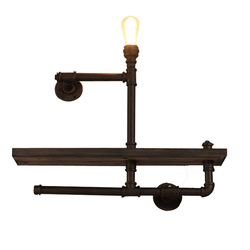 Старинная ретро-лампа в стиле лофт стимпанк искусственная деревянная стена