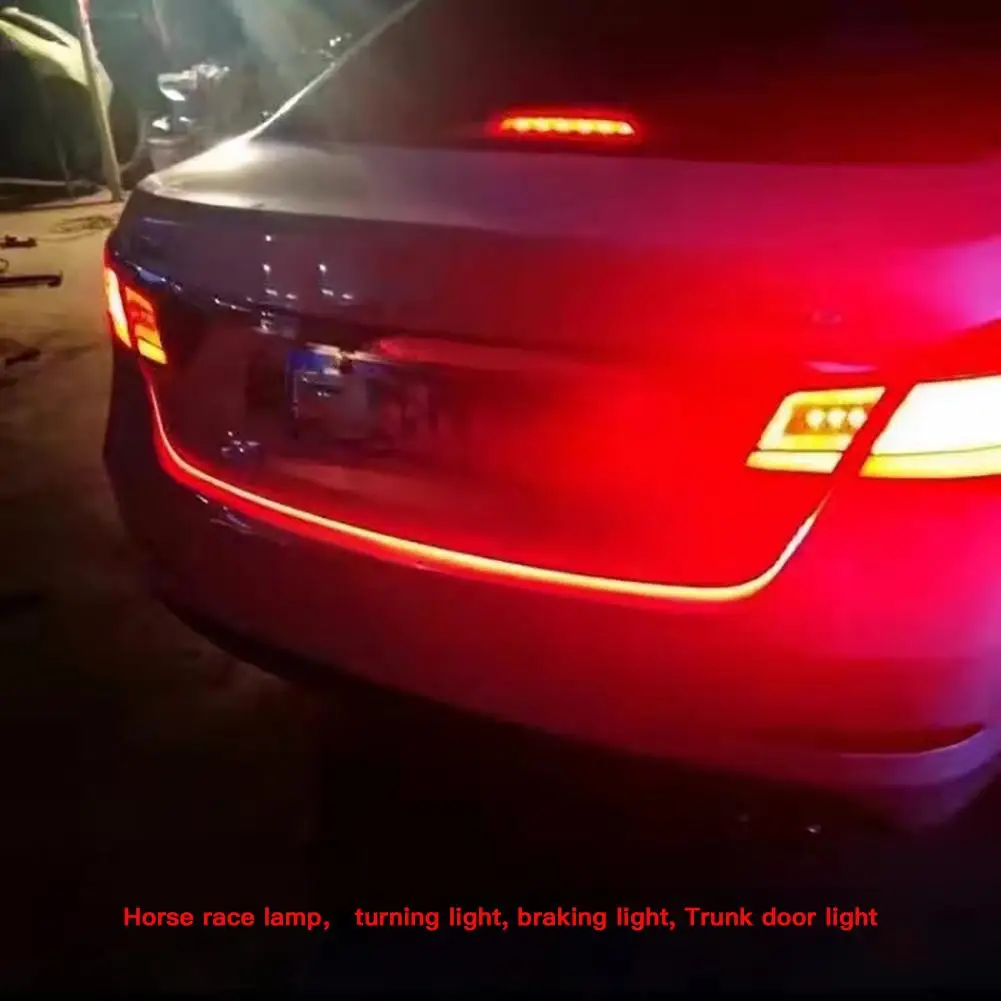 Car Additional Stop Light Dynamic Streamer Floating LED Strip 12v Auto Trunk Tail Brake Running Turn Signal Automobile Lamp | Автомобили и