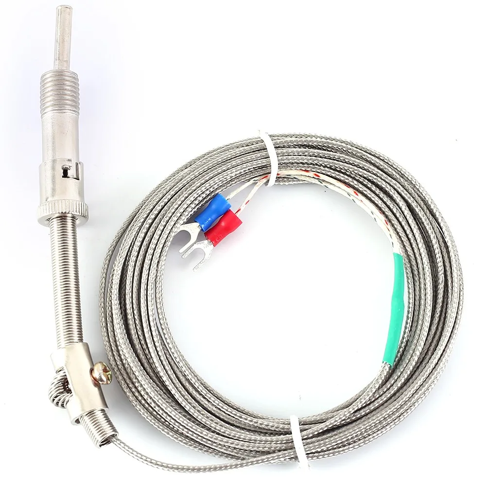 

Type-K Sensor 0C-600C Spring Thermocouple Probe Temperature Tester Metal Shielded Wire Brand