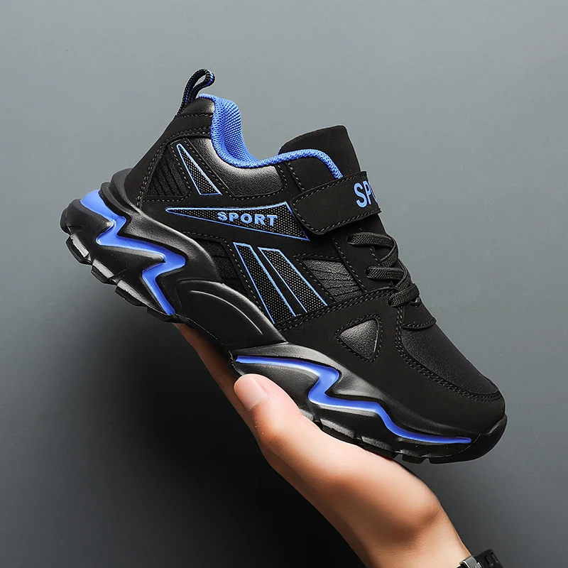 

New Autumn Kids Sneakers Boys Sports Shoes for Children Running Shoes Boys Basketball Shoes Leather Anti-slippery Child Basket