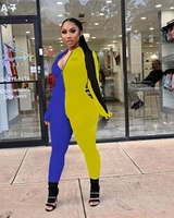 ar5689 europe and the united states 2021 sexy womens clothing fashion stitching color solid color tight sexy jumpsuit jumpsuit