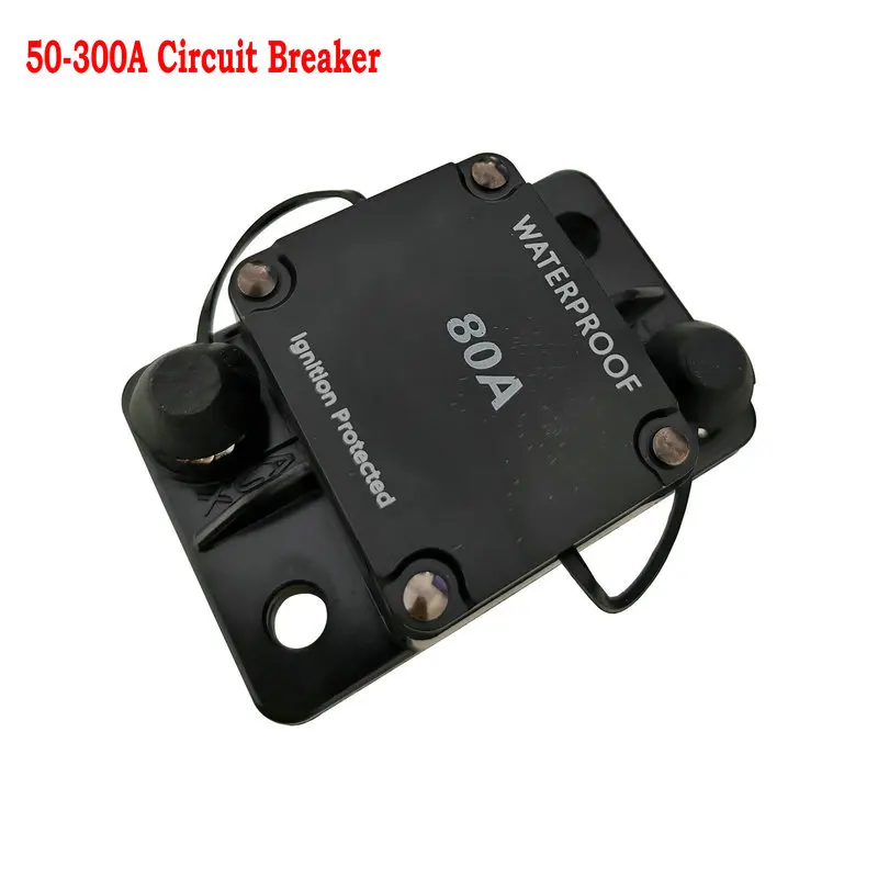 

50-300A Circuit Breaker AMP Automatic Auto Reset 12-48V Fuse Circuit Breaker Fuse Reset Car Boat Auto Waterproof Repeatable