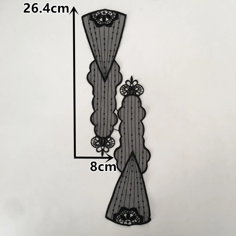 Высококачественная Черная фотоаппликация для платья кружевная ткань украшение