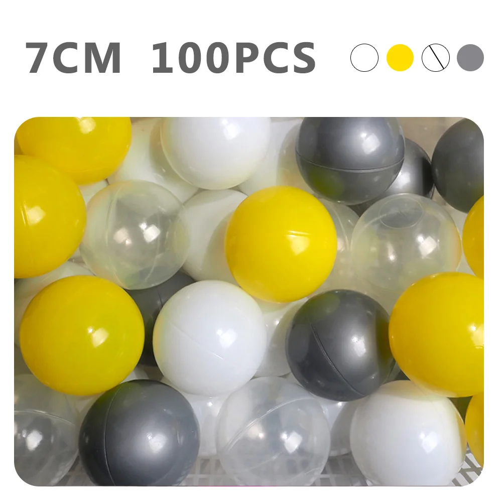 WJ3709K Экологичный красочный мяч, мягкий пластиковый морской шар, прозрачные игрушки для купания, мяч для снятия стресса, детские игрушки для улицы, 100 шт., 7 см - Цвет: WJ3709K