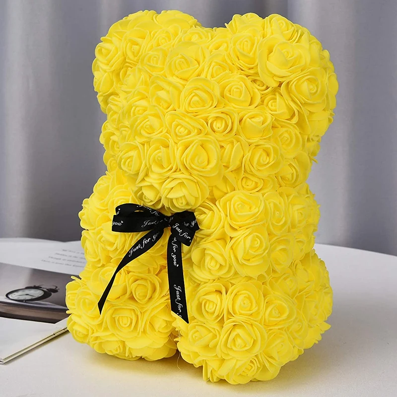 

Rose Bear Trendiees Fully Assembled Rose Teddy Bear over 250 Flowers Gift for Mothers Day,Valentines Day(10Inch)