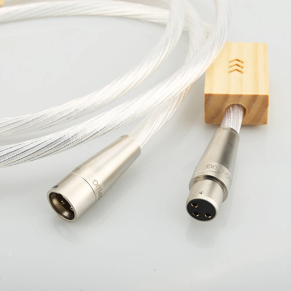 1 пара серебристых справочных соединений XLR баланс HIFI кабель аудиофил для