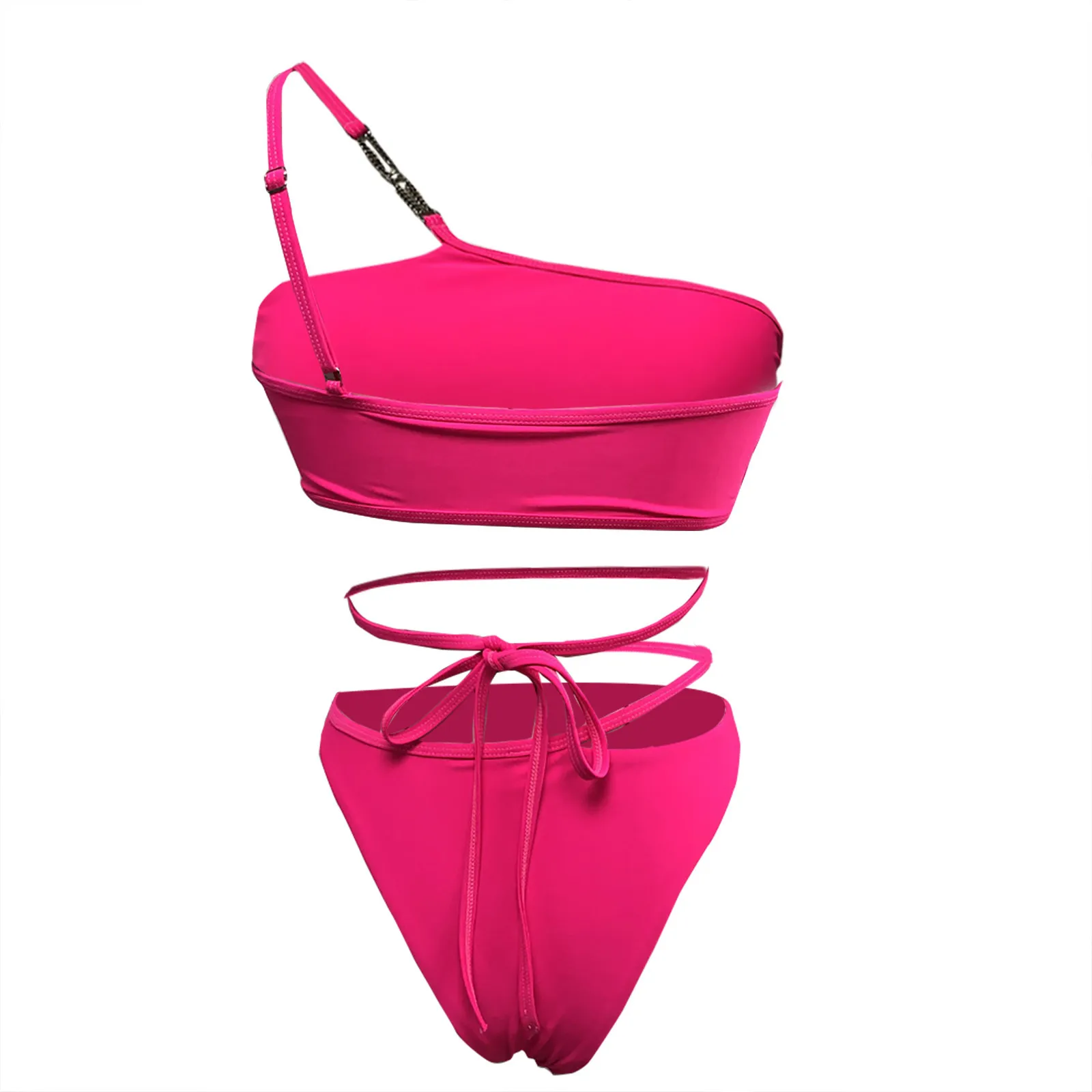 

Womail bikini sexy bikini high waist bikini Women Sexy Bikini Chest Cross Solid Color Shoulder Strap Split Swimsuit thong swims