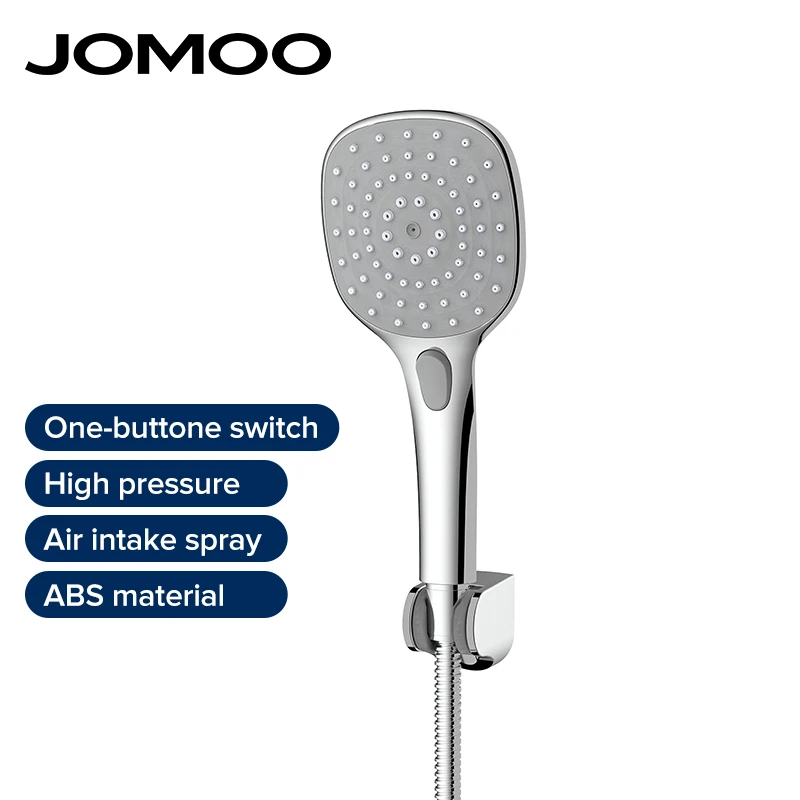 

JOMOO Handheld Showerhead Three-Function Water Outlet Mode Air Energy Pressurization Multi-Angle Wall Seat Shower Set ,Chrome