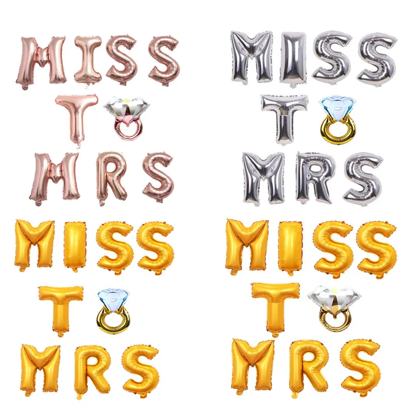 Chicinlife, 9 шт., 16 дюймов, Miss to Mrs, шары из фольги в виде букв, девичник, вечерние, свадебные, девичьи, вечерние, для украшения