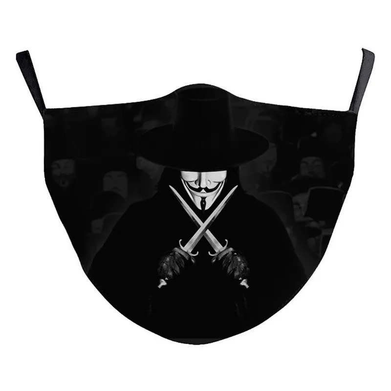 Пленка V для Вендетта искусственная маска лица пылезащитный реквизит мужчин и