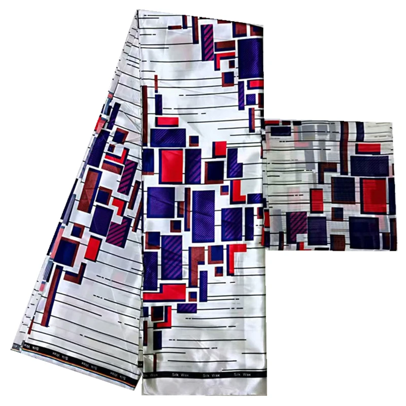 imitated silk fabric digital print African dubai 4 yards satin plus 2 chiffon lace for women dress | Дом и сад