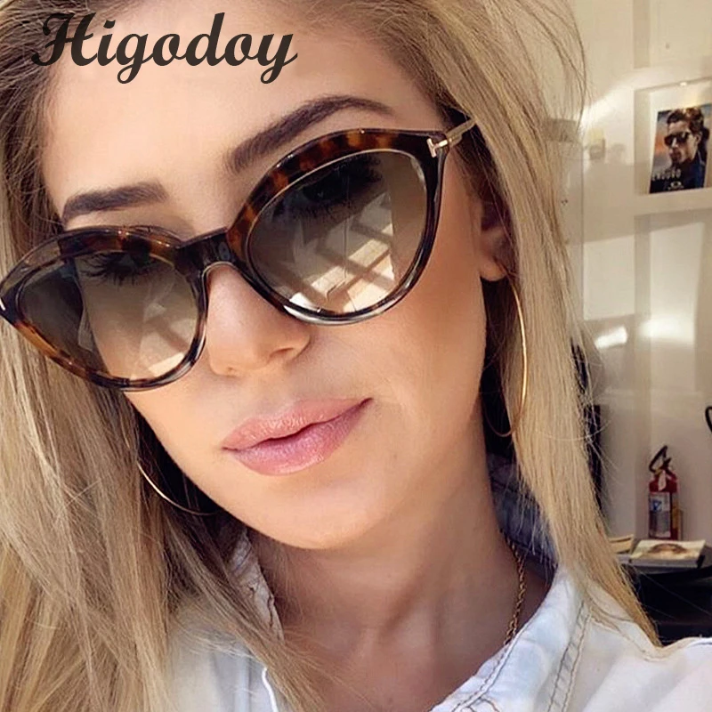 Higodoy классические женские солнцезащитные очки кошачий глаз пластиковые ретро