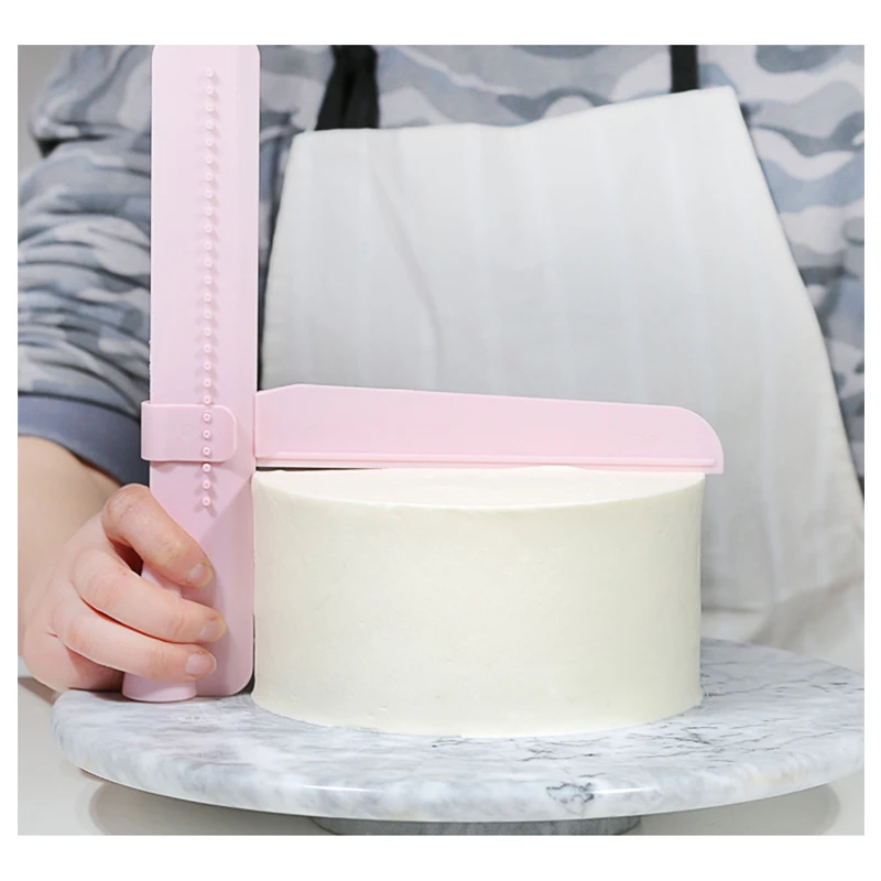 

New Kitchen Tools Cake Scraper Spatula Practical Adjustable height Cakes Edge Side Smoother Cream Decorating DIY Baking Tools
