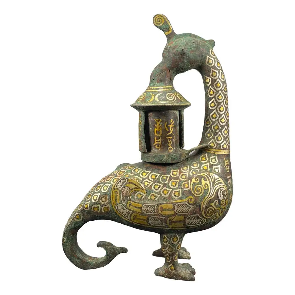 

LaoJunLu птица лампа из золота, серебра и бронзы в династии Хань имитация античная бронза шедевр коллекции одиночной