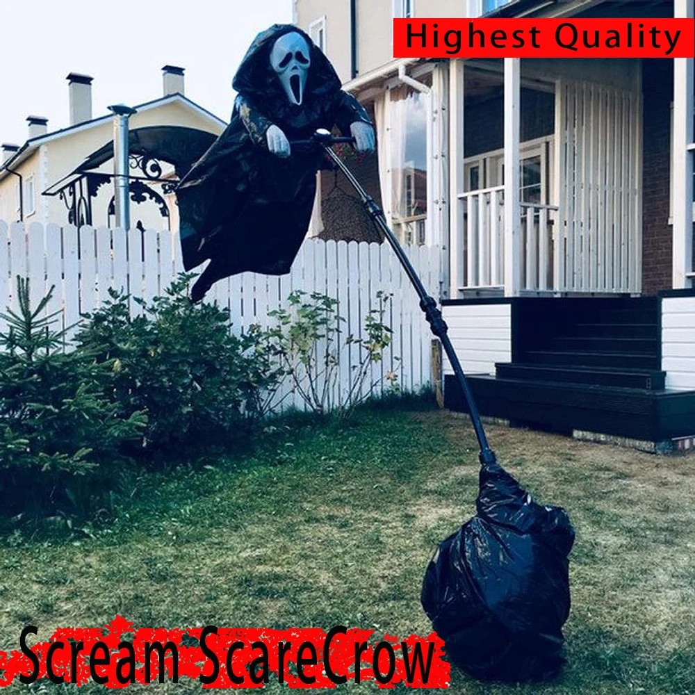 

Scream Scarecrow Outside Hanging Scary Scream Grimace Skull Ghost Ghostface Bird Repeller Decoration Garden 2021 Halloween Decor