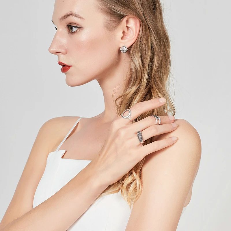 Mytys квадратные серьги гвоздики из стерлингового серебра 925 пробы черные серые