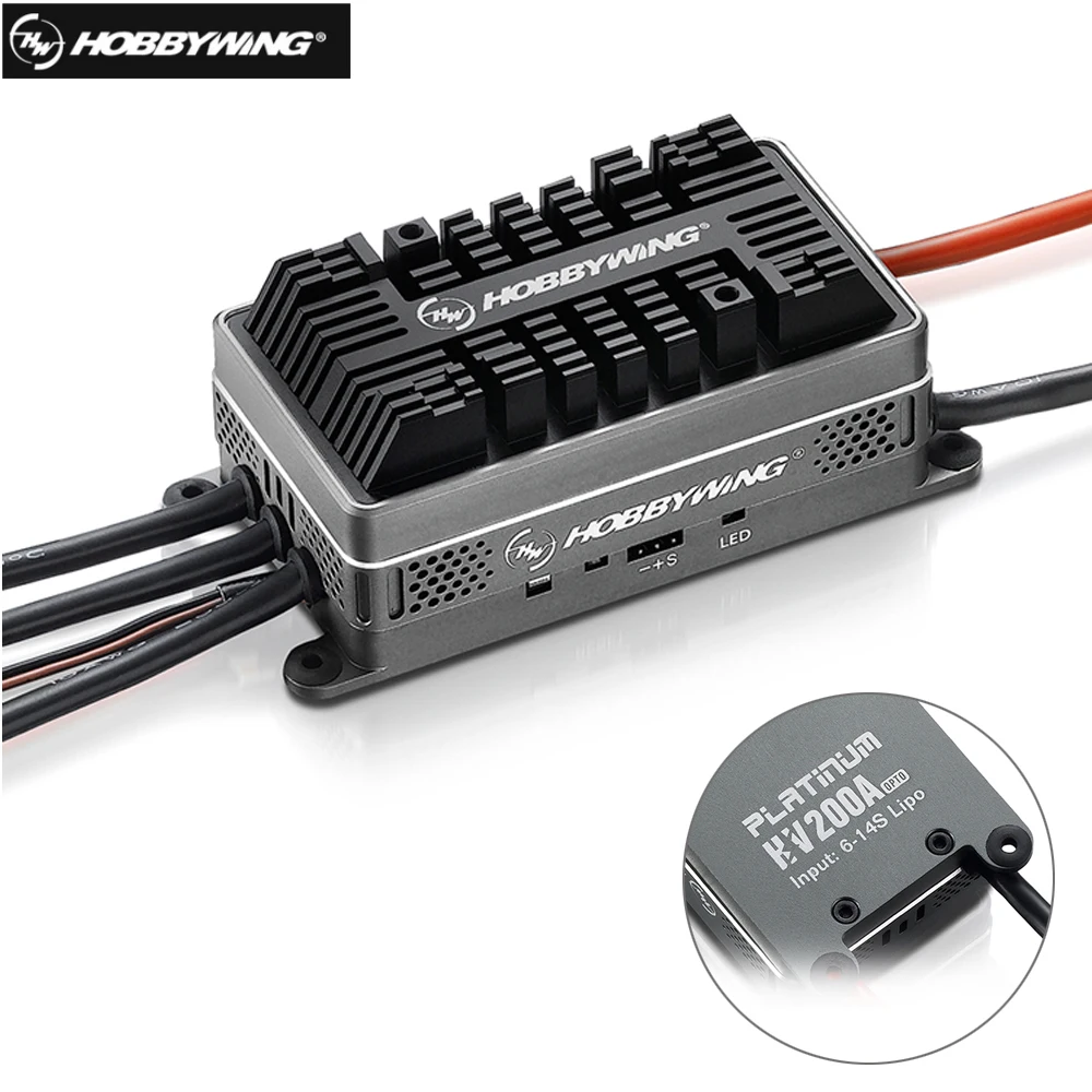 Hobbywing Platinum HV 200A V4.1 6-14S Lipo SBEC/фото для радиоуправляемого дрона квадрокоптера 700/800 RC вертолет самолет