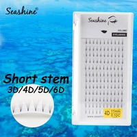 seashine lashes short stem premade fans 3d4d5d6d faux mink lash russian volume eyelash extensions pre made lash extension