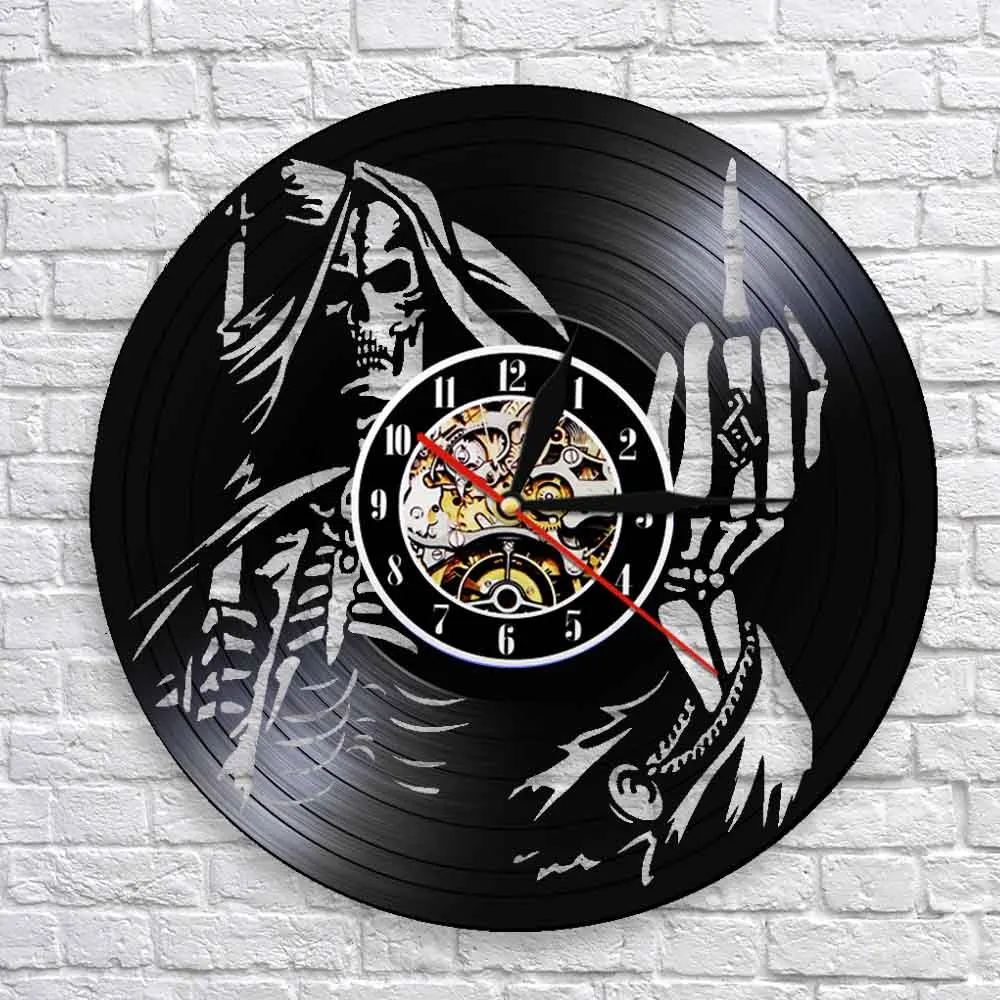 Настенные часы с рисунком кости призрака виниловая пластина настенные Grim Grouch Reaper