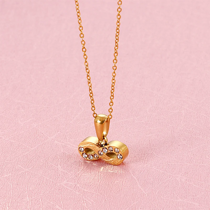 

Fashion Simple Infinity Necklace Stainless Steel Inlaid Zircon Pendant Women's Party Jewelry