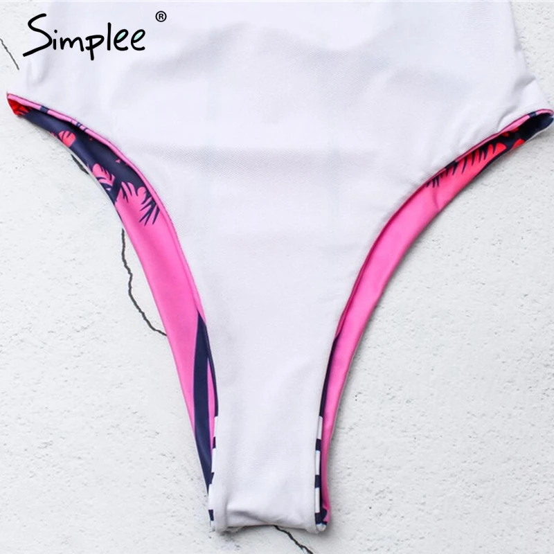 Simplee bikini купальник принт фламинго Sexy bikini купальник принт фламинго купальный костюм купальник цельный 2019новынка