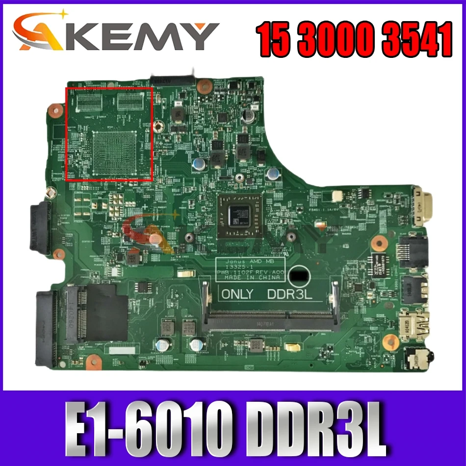 Akemy HMH2G 0HMH2G for Inspiron 15 3000 3541 laptop motherboard E1-6010 DDR3L tested