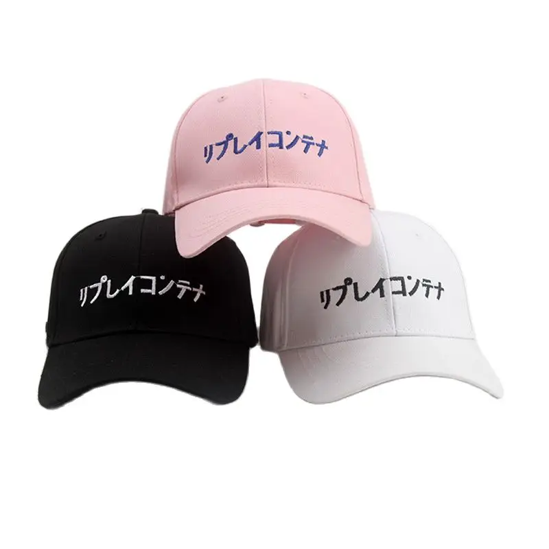 Fashion Japanese Baseball Cap Men Women Harajuku Hip Hop Hat Pink White Black Caps | Аксессуары для одежды