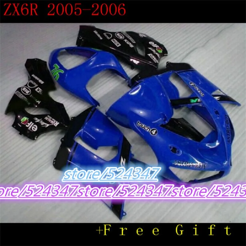 

100%NEW Fairing For KAWASAKI blue black NINJA ZX6R 05-06 ZX 6R 636 ZX-6R black green Shell 05 06 2005 2006 ZX6R