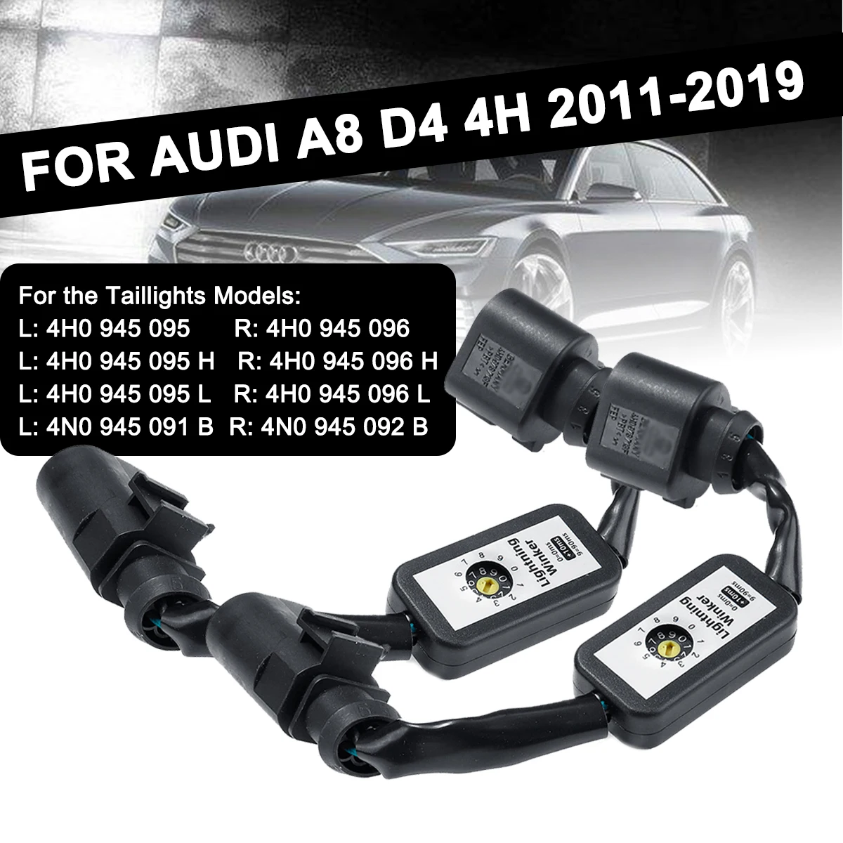 

Светодиодный задний фонарь, 2 шт., дополнительный модуль для Audi A8 D4 4H 2011-2019, жгут проводов, Динамический указатель поворота, левый и правый зад...