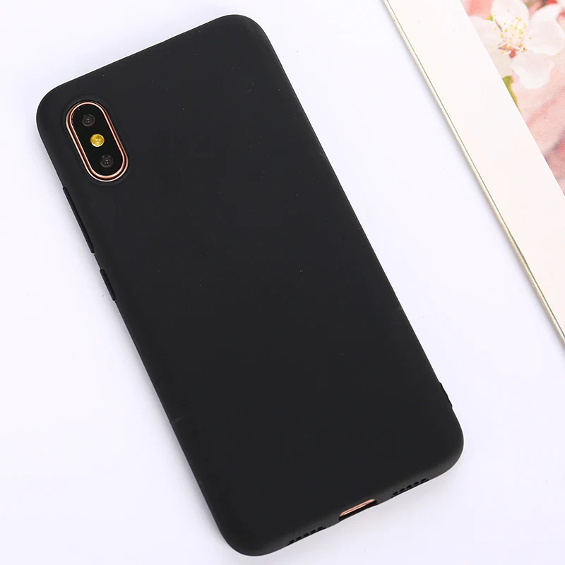 Black Мягкий силиконовый чехол для samsung Galaxy S10 S8 S9 Plus 5G S10e S6 S7 edge Note 5 9 8 10 плотный ТПУ матовый защитный чехол - Цвет: Black