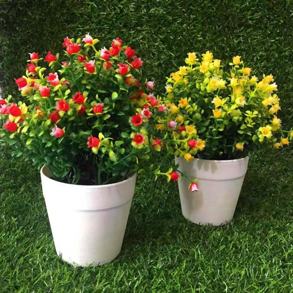 

60% Dropshipping!!Artificial Flower Grass Plant Pot Bonsai Home Balcony Furniture Desktop Decor