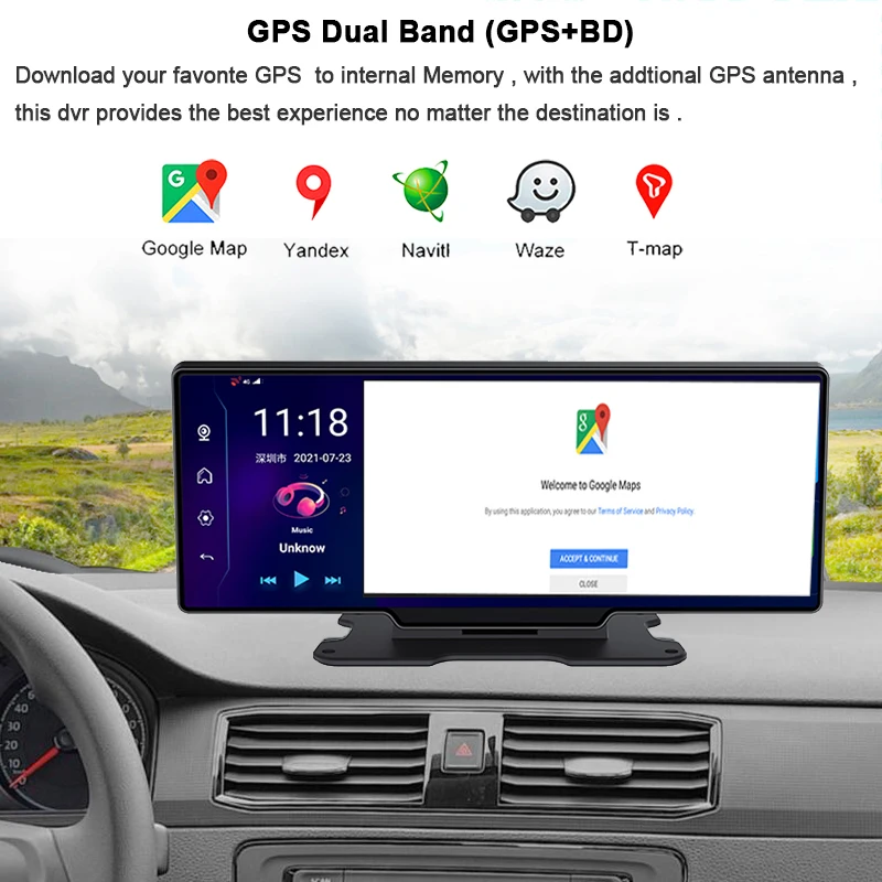2021 новая версия автомобильного видеорегистратора с приборной панелью Android 8.1 GPS
