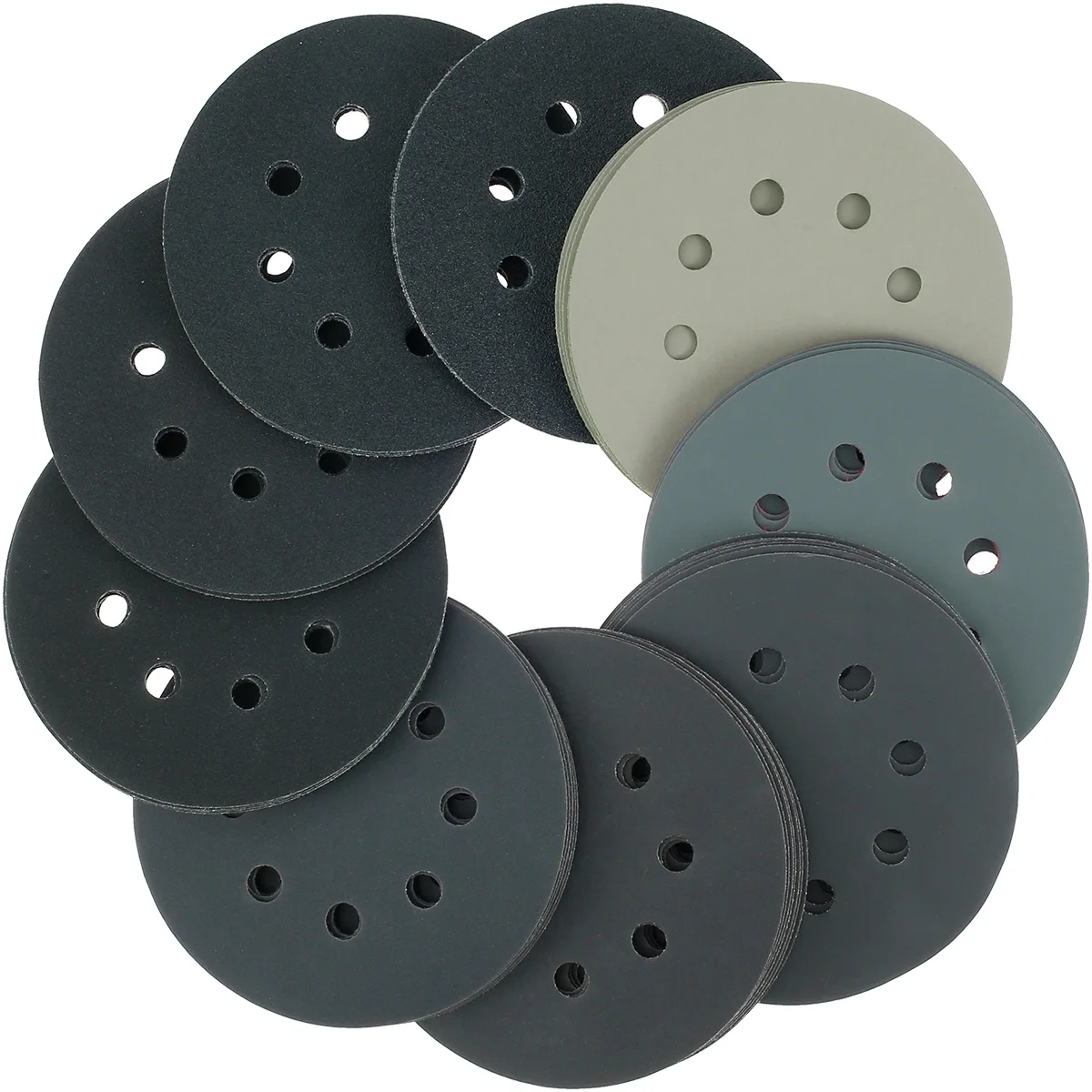 

54Pcs 5Inch 125mm Round Sandpaper Eight Hole Sanding Disk Set 60-3000 Hook & Loop Abrasive Sander Paper Use For Polishing Tools