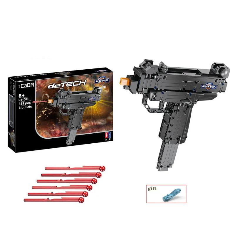 

UZI Building Gun Set DIY Small Bricks Blocks with 6 Bullets Desert Eagle Emulation Gun Toys for Children Boys 359pcs C81008