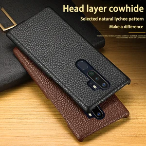 genuine leather phone case for oppo find x2 r15 r17 reno z 2 2z 2f 3 pro ace a5 a9 2020 a11x k3 k5 cowhide litchi texture cover free global shipping
