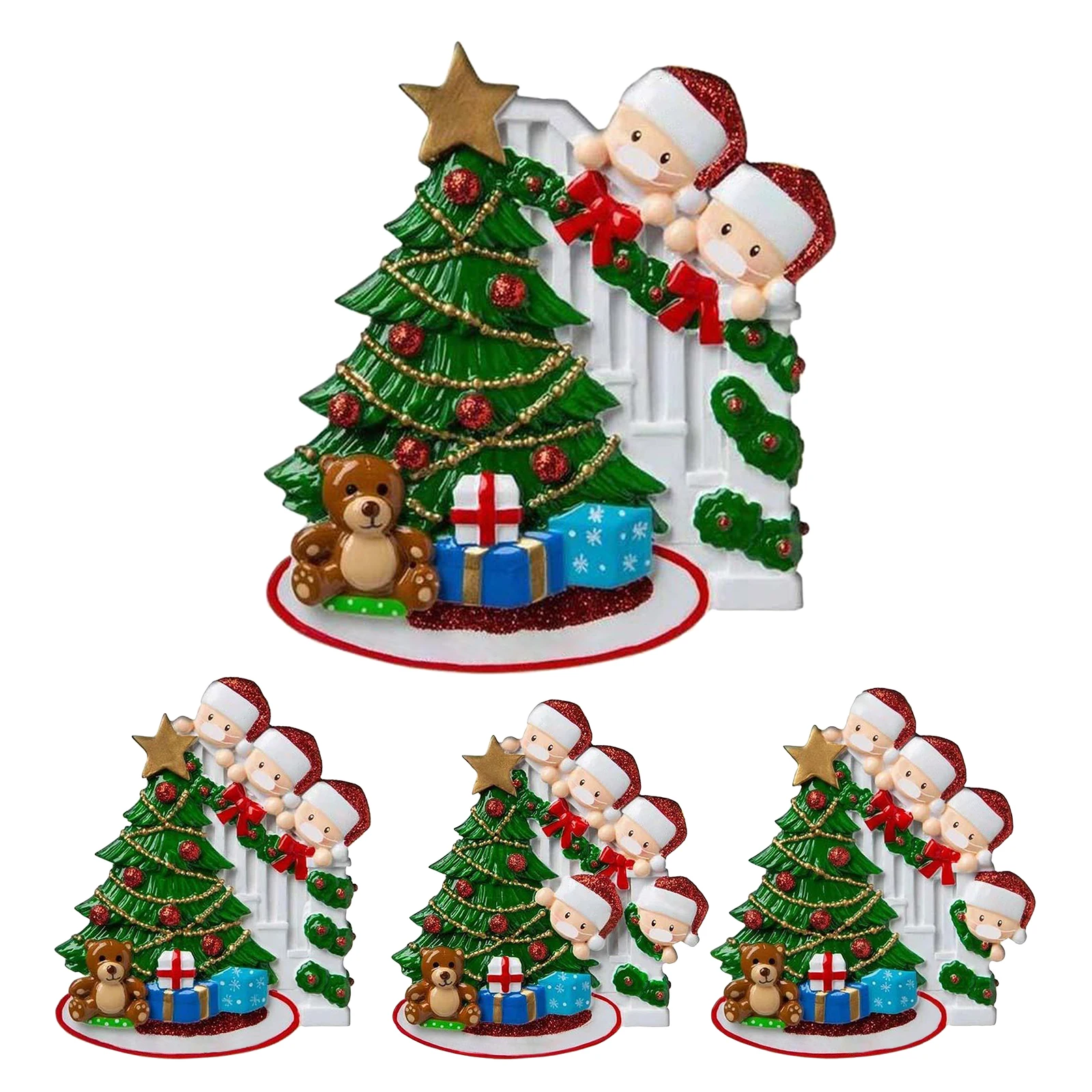 

2020 Christmas Tree Ornament Family of 2 3 4 5 DIY Name Crafts Decoration, Best