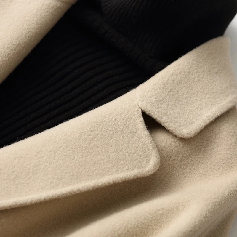

JCBC 2021 Double Side Wool Coat Female Long Jacket Autumn Winter Jacket Women Wool Coats and Jackets Women Korean Outwear MY4004