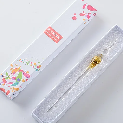 yellow sunflower JUGAL креативная Звездная ручная Стеклянная Ручка кристальная водная перьевая ручка пишущий инструмент одна Подарочная коробка погружающаяся вода подарочная ручка калиграфия - Цвет: yellow sunflower